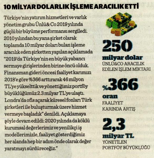 10 Milyar Dolarlık İşleme Aracılık Etti - Dünya Gazetesi
