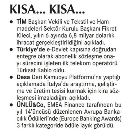 EMEA Finance Ödülü, Cumhuriyet Gazetesi