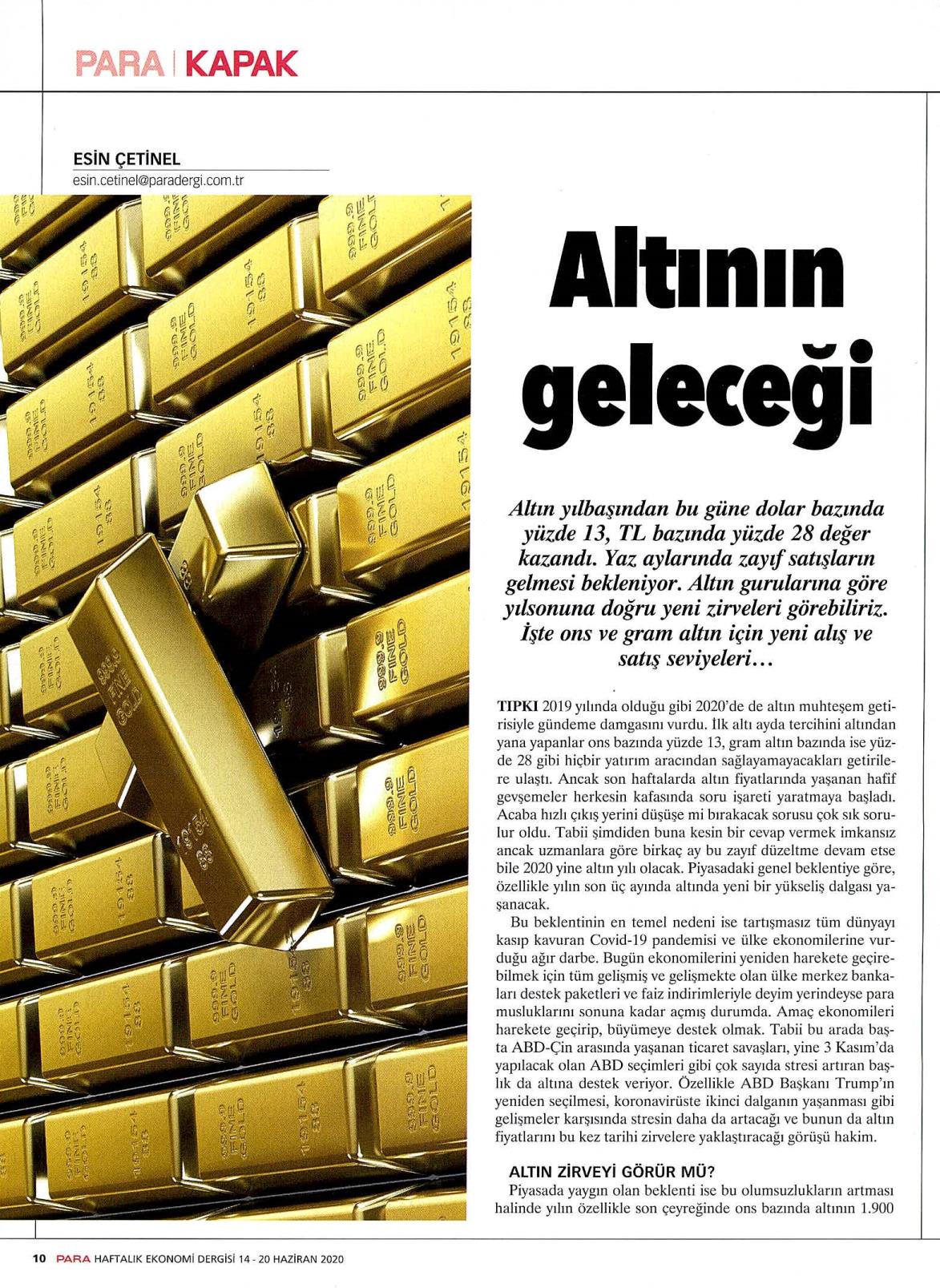 Altının Geleceği - Para Dergisi